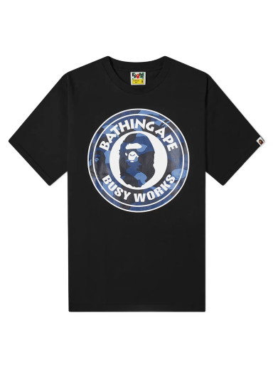 Póló BAPE Colour Camo Busy Works T-Shirt Black/Navy Fekete | 001TEJ301014M-BLKNVY