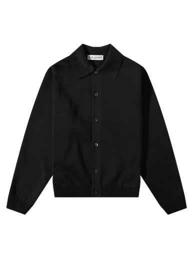 Pulóver OUR LEGACY Evening Knit Polo Cardigan Super Fekete | M2233EPB